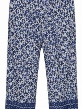 Ruby Rd. Blue Printed Cropped Pants PL